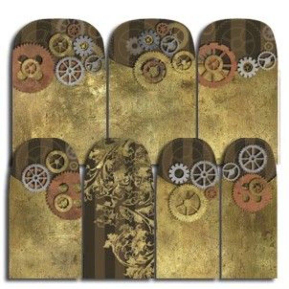 5/$25 Espionage Nailed It Steampunk Nail Wraps NWT